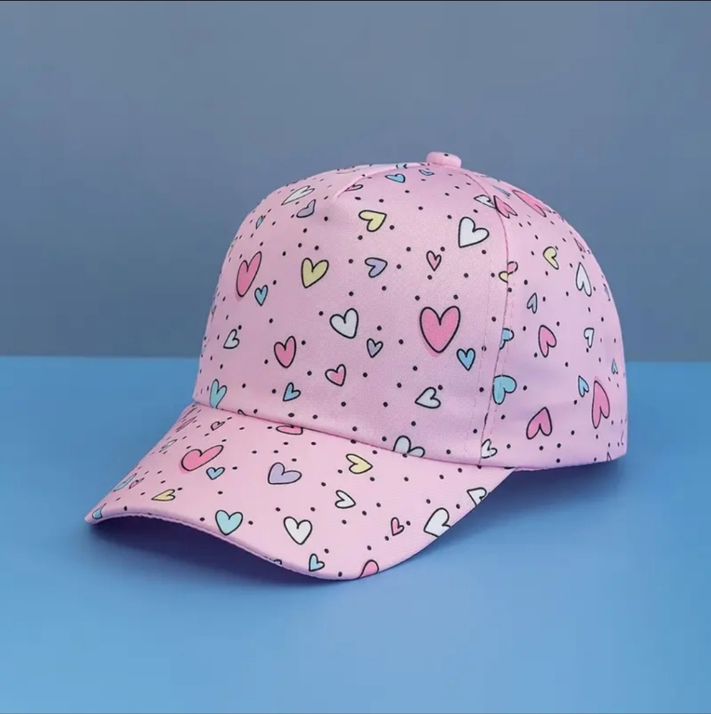 Pink Hearts Baseball Cap Girl